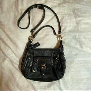 Junior Drake Black Leather Crossbody Bag